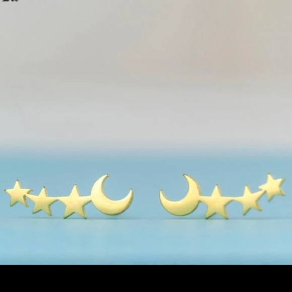 NEW!💙💎💛GOLDEN⭐️STARS🌙MOON💛💎💙AWESOME! PRETTY - Picture 5 of 8